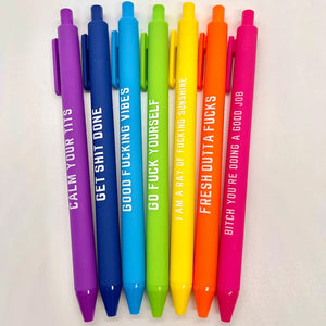 11 Pcs SwearWord Funny Pens(Black ink)
