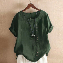 Load image into Gallery viewer, Solid Color Short Sleeve Round Neck Summer T-shirt