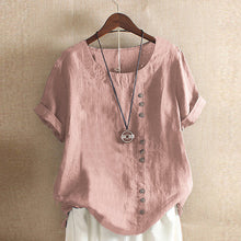 Load image into Gallery viewer, Solid Color Short Sleeve Round Neck Summer T-shirt