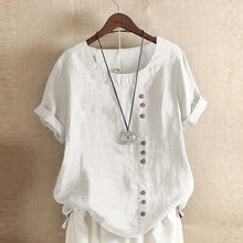 Load image into Gallery viewer, Solid Color Short Sleeve Round Neck Summer T-shirt