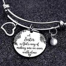 Load image into Gallery viewer, Sister Bracelets Expandable Charm Bangles Christmas Birthday Gifts for Sister Friends