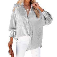 Load image into Gallery viewer, Striped Stand Collar Loose Long Sleeve Shirt