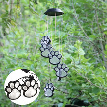Load image into Gallery viewer, Bear Paw Print Solar Wind Chime