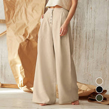 Load image into Gallery viewer, Button Cotton and Linen Trousers