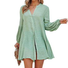 Load image into Gallery viewer, Solid Panel Button-Up Shirt