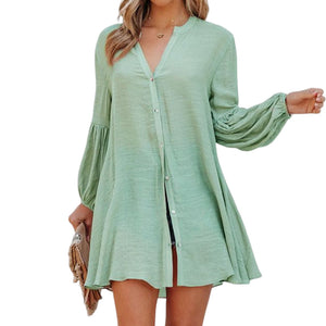 Solid Panel Button-Up Shirt