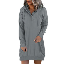 Load image into Gallery viewer, Solid Color Mid-length Hooded Sweater